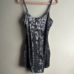 Silver velour mini dress Forever21